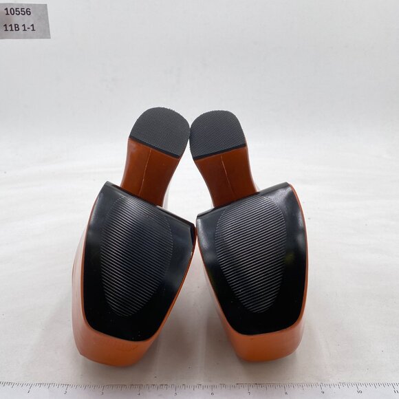 FSJ Brown Closed Toe Chunky Heel Mary Jane Platform Pumps Block Heel Dress Shoes - Picture 7 of 8